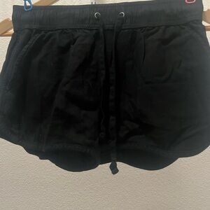 size small; plain black shorts